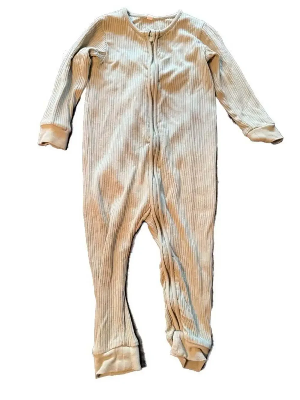 MORI Baby bamboo organic cotton Ribbed Zip Sleepsuit, 18-24 Months, Set of 2